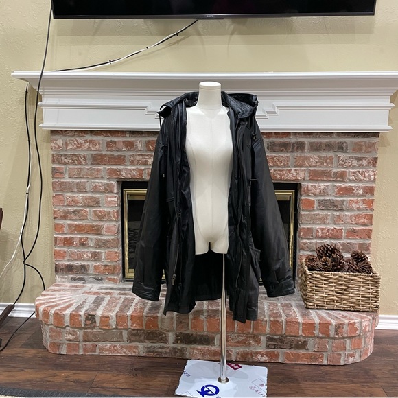 NWOT Wilda 100% leather plus size above-the-knee coat w/faux fur lining / 1X - Picture 12 of 17